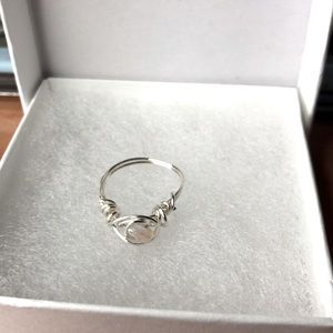 Handmade ring with white bead